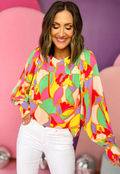 The Everly Abstract Blouse